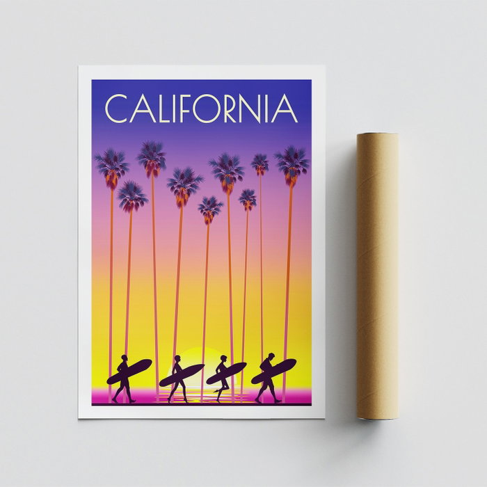 Wallity Póster A3 California - 2003 acabado mate satinado de alta calidad para decoración de interiores 29,7 x 42 cm